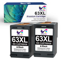 2X 63 Xl Black Printer Ink For Hp Envy 4516 4520 4522 Officejet 3832 465... - $42.99