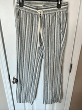 Ann Taylor linen stippled pants beach attire size xs blue and white - $34.65
