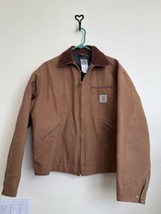 Carhartt Detroit Jacket J01 Brown Vtg 90s Blanket Lined Canvas Sz 44 MADE IN USA - $196.02