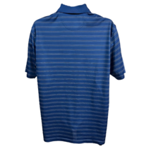 Greg Norman Golf Polo Shirt Men&#39;s M Blue Stripe Short Sleeve Play Dry Ca... - $22.79