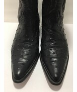 Rancho Black Leather Cowboy Western Boots 27 1/2 EE Ostrich Embroidery M... - $122.55
