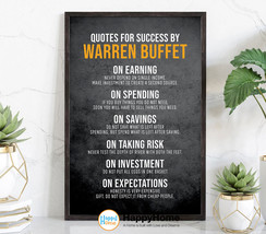 Quotes for Success by Warren Buffett Motivational Wall Art Inspirational Poster - $23.92+