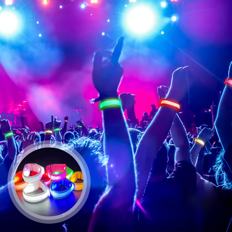M.Best 8Pcs LED Light up Bracelets Glow Flashing Wristbands Glow in the Dark Par Item image 6