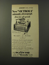 1953 RCA Victor Phonograph Model 2ES31 Advertisement - £14.69 GBP