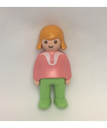 Vintage 1990 Playmobil Geobra chunky klicky woman blonde hair pink green... - £2.37 GBP