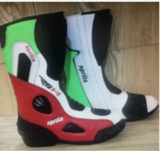 Racing Aprilia Cowhide Motorbike Leather boots Ce Approved  - $150.00