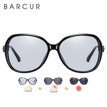 Photochromic Sunglasses Women Oval Polarized Round Sun Glasses Gradient Glass La - £21.63 GBP