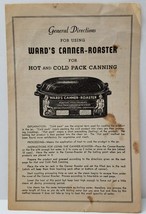 Ward&#39;s Canner - Roaster Pamphlet Manual Vtg Montgomery Ward 1940s - £9.60 GBP