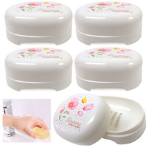 4 Soap Container Box Travel Soap Holder Durable Case Dish Bathroom Campi... - £15.97 GBP
