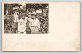 RPPC Young Man Byrd Twin Triplets Brothers Crane Family Warsaw NY Postca... - $14.95
