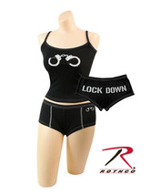 New Sexy Womens Black LOCK DOWN HANDCUFFS BOOTY SHORTS Rothco 3705 XL - $8.99