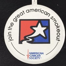 The Great American Smokeout Pin Fold Over Button Badge Vintage - $16.58