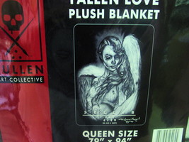 Sullen Fallen Love Tattoo Skull Angel Queen Size Blanket - £54.45 GBP