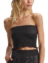 Commando faux leather smocked tube top in Black - £41.17 GBP