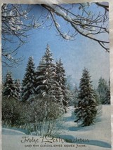Vintage 1972 German Handwritten Post Card Attached Stamps Winter Snow Scene - $20.00