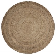 HomeRoots 394209 72 x 72 in. Gray Toned Braided Natural Jute Area Rug - £183.94 GBP