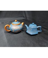 Lot of 2 Blue Clay Handmade Marked Asian Chinese Tea Pots Teapot - $935.81 MXN