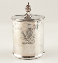 *Tea Caddy Canister with Helmet on Top Silver Plated Made in Sheffield E... - $99.99