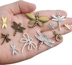 5 Dragonfly Charms Silver Bronze Dragonfly Pendants Steampunk Insect Butterfly - £3.62 GBP