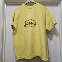 Jesus Christ King of Kings Lord of Lords Yellow T-Shirt Men&#39;s Large - $41.10