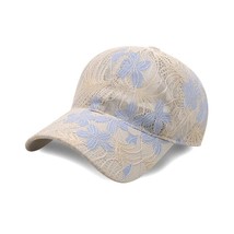 Summer Small Floral Stitching Lace Breathable Sunscreen Net Cap Casual Baseball  - $11.50