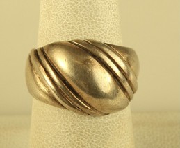 Vintage Sterling Silver Signed Kabana Large Groove Dome Unisex Statement Ring - £35.52 GBP