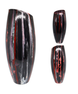 Handpainted Bud Vase, black white red on glass, signed acrylic art pour - £11.76 GBP