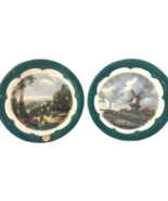 2 Royal Copley Wall Pocket Vase Stand Mill Windmill Farm Country Nature ... - $28.70