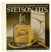 1984 Stetson Cologne Vintage Print Ad Western Cowboy Fragrance - £6.23 GBP