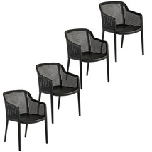 Set Of 4 Newport - Stackable Patio Dining Armchairs - Wght Cap 260lbs - Colors - £400.11 GBP