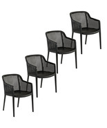 Set Of 4 Newport - Stackable Patio Dining Armchairs - Wght Cap 260lbs - ... - £392.67 GBP