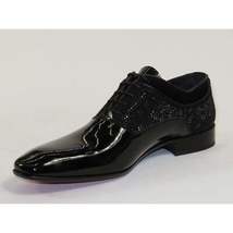 Men's GENIO Patent Leather Red Sole Shoes Formal 120196618 Black Stones image 3