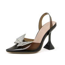 Women Sandals Fashion Plus Size 35-42 Pointed Toe Women Shoes Transparent Bow Rh - £43.22 GBP