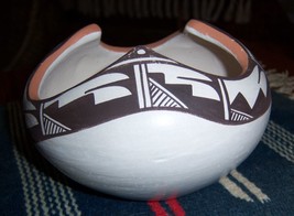 Stella Teller Polychrome Pot Bowl Jar Isleta Pueblo Nm Vintage - £473.47 GBP