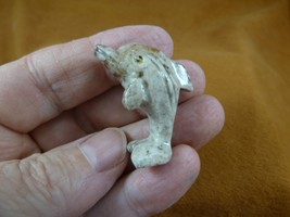 (Y-DOL-20) little gray DOLPHIN figurine carving SOAPSTONE PERU I love do... - $8.99