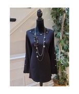 Alfani Sweater Women&#39;s Size 2X Black Long Sleeve Pullover with Button De... - $41.55 CAD