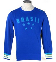 Puma Brasil Blue &amp; Yellow Tounament Crew Neck Sweatshirt Brazil Men&#39;s NWT - £65.63 GBP