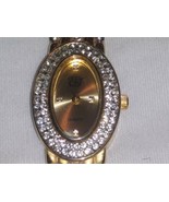 VINTAGE EJ LADIES WATCH WITH DIAMOND CHIPS CUBIC ZIRCONIA JAPAN MOVEMENT - £19.34 GBP
