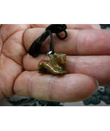 (an-lion-2) Lion green wild carving Pendant NECKLACE FIGURINE gem - $149.05 MXN