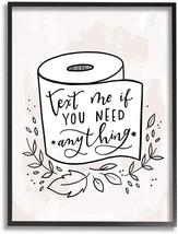 Wall Art, 24 X 30, Off-White, Stupell Industries Bathroom Humor Text Me If You - £71.11 GBP