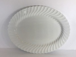 Johnson Brothers Snowhite Regengy Platter Oval Swirl White Serving Dish England - £19.83 GBP