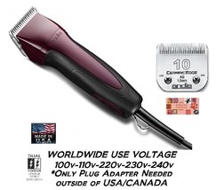 Andis Super Duty 5-Speed Excel Clipper&amp;Ceramicedge 10 BLADE-Pet Grooming*Burgundy - £275.76 GBP