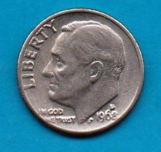 1966 D Roosevelt Dime -Circulated minimum wear - £5.47 GBP