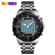 Solar Men Military Sport Watches Men&#39;s Digital Clock Full Steel Waterproof Wrist - £40.04 GBP