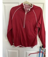 Peter Millar Women’s XL Long Sleeve Ladies Golf Pullover Maroon White 1/... - $23.38