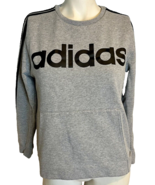 NWOT Adidas Gray and Black Fleece Long Sleeve Sweatshirt Sz 14/16 - €16,21 EUR