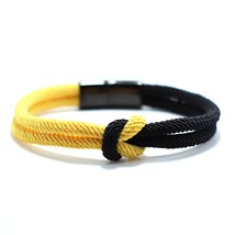 Fashion Men Rope Bracelet Concentric Knot 100% Unfading Stainless Steel Braclet  - £13.97 GBP