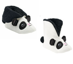 Cuddl Duds Slippers Foldover Boots Booties Panda Warm Girls Size 11-12 B... - $9.90