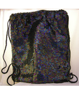 Sequined BACKPACK/PURSE-Black Multi Tones ~ Made in India-Great For The ... - $94.50