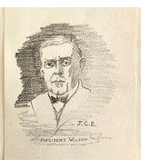 Jerome Eisenberg Woodrow Wilson 1925 Original Art Sketch Pencil 1/1 Sign... - $547.06 CAD